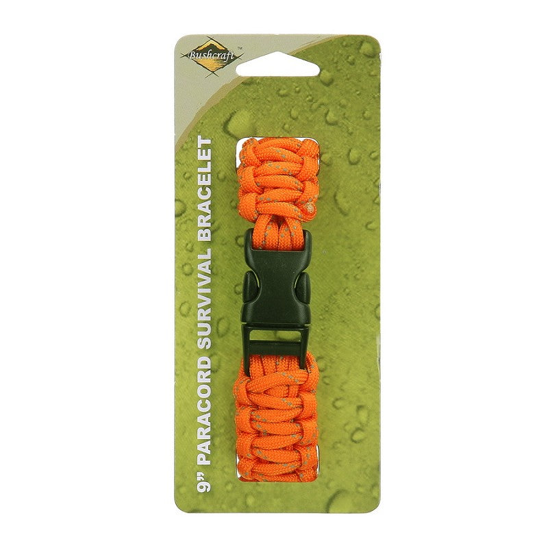 Överlevnadsarmband Paracord Orange 22,9 cm