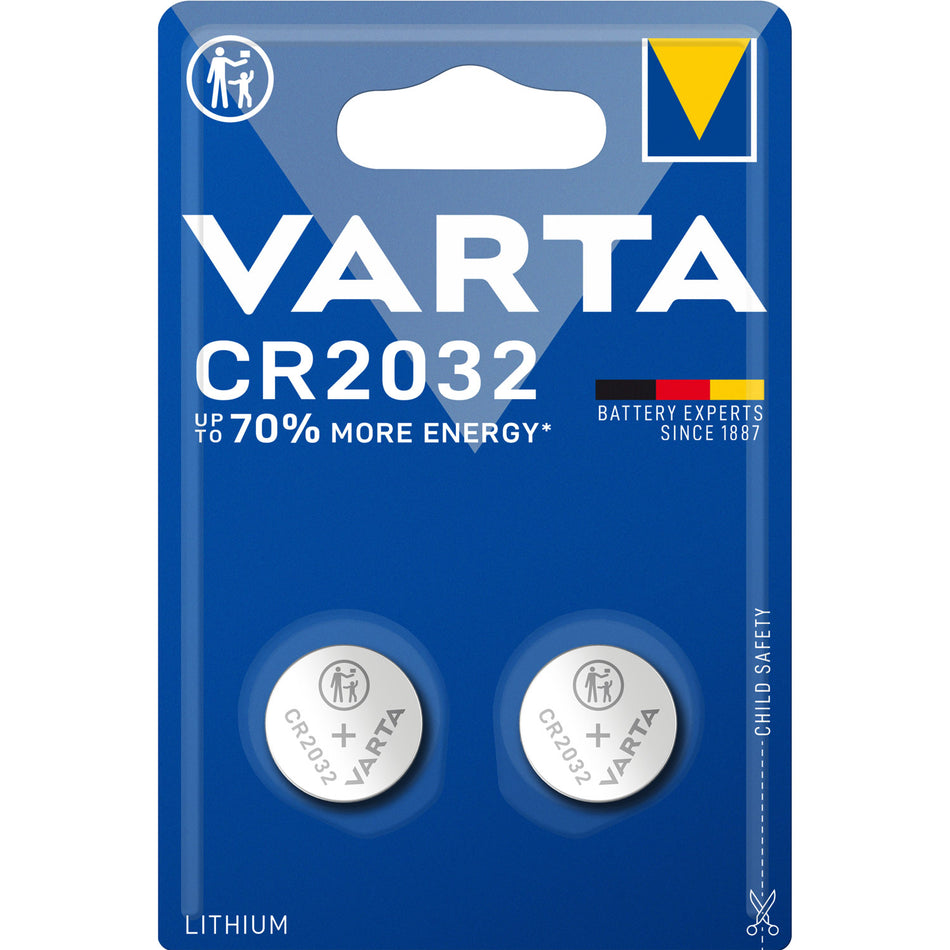 Varta CR2032 3V Lithium Knappcellsbatteri (2-Pack)