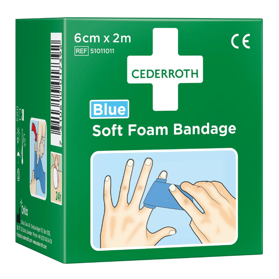 Cederroth Soft Foam Bandage Blue 6 cm x 2 m