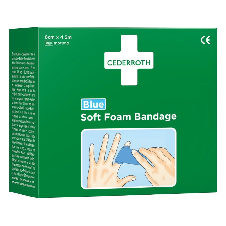 Cederroth Soft Foam Bandage Blue 6 cm x 4,5 m