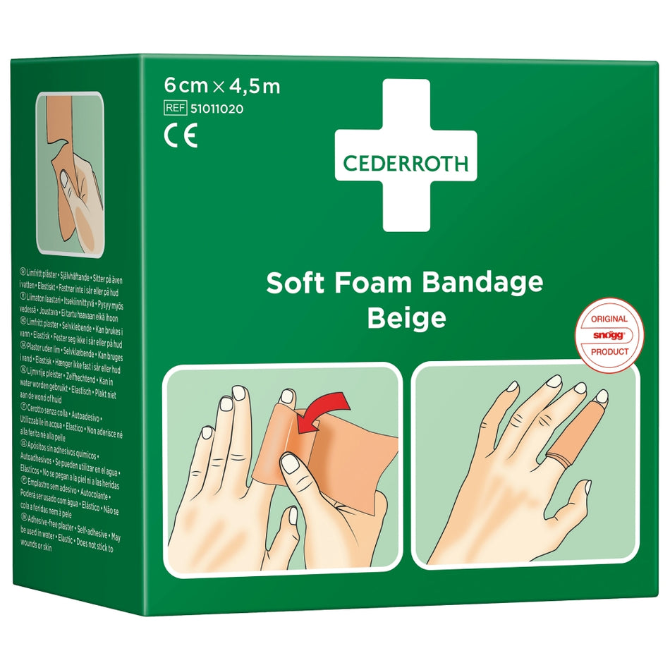 Cederroth Soft Foam Bandage Beige 6 cm x 4,5 m