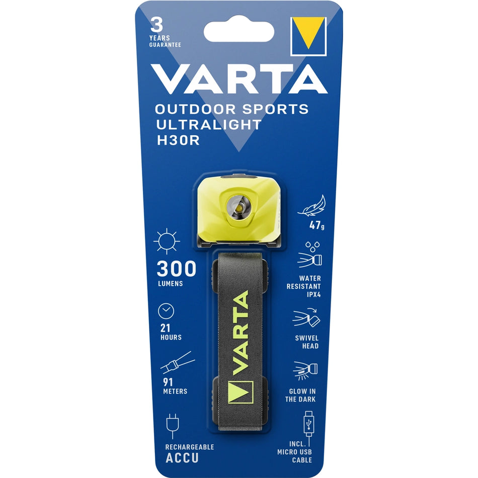 Varta H30R Pannlampa Gul